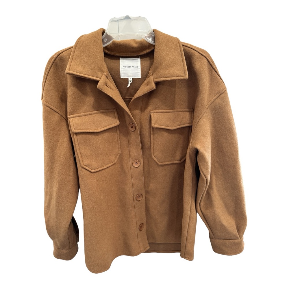 Avec‎ Les Filles Boyfriend Shacket M Khaki Tan Jacket Coat